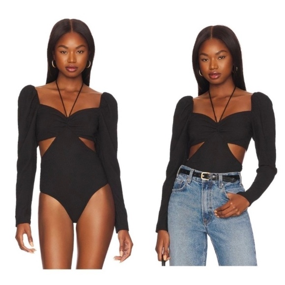 ASTR the Label x REVOLVE Dionne Bodysuit in Black Size XS NEW - Picture 1 of 8